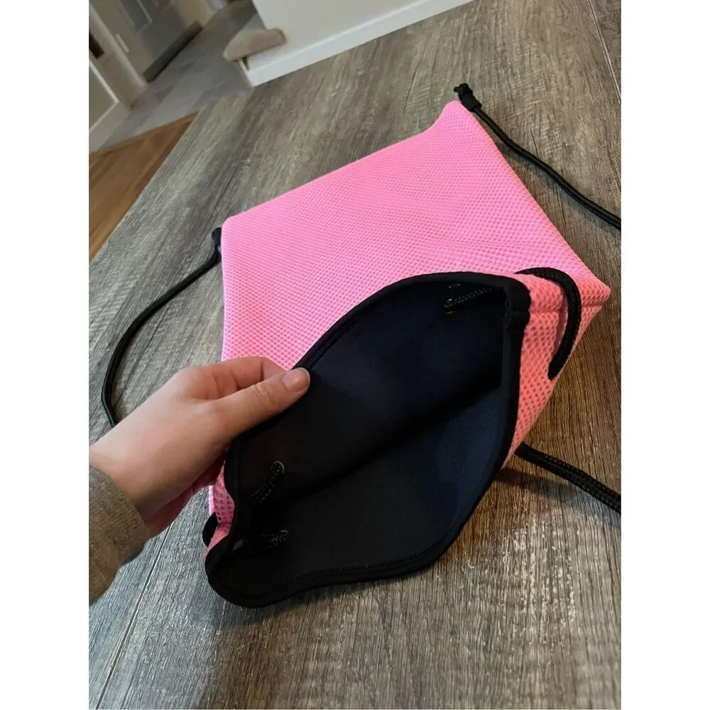 Pink Mesh Neoprene Triangl Bikini Drawstring Bag